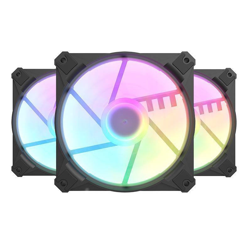 Kit Ventoinha Aigo Darkflash CX6, RGB, 3x120mm, Preto, CX6-3IN1